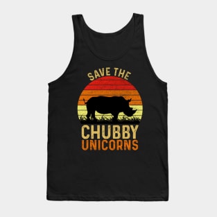 Save The Chubby Unicorns Vintage Funny Rhino Tank Top
